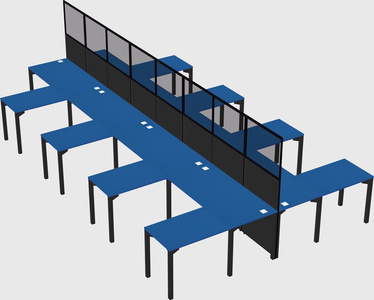 Shared l-shape cubicle