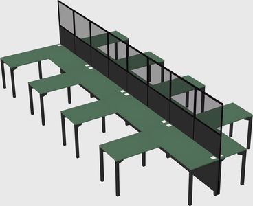 Shared l-shape cubicle
