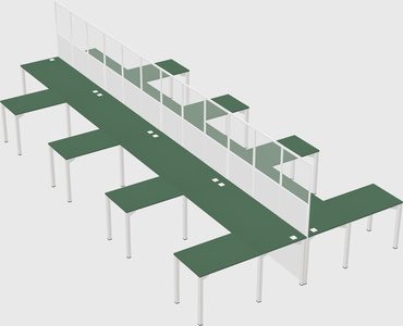 Shared l-shape cubicle