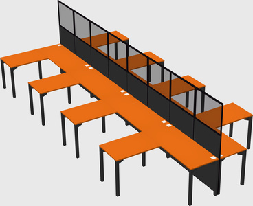 Shared l-shape cubicle
