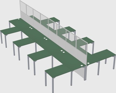 Shared l-shape cubicle