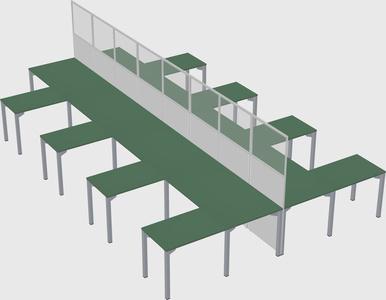 Shared l-shape cubicle