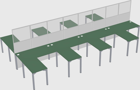 Shared l-shape cubicle