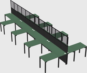 Shared l-shape cubicle