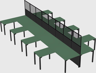 Shared l-shape cubicle