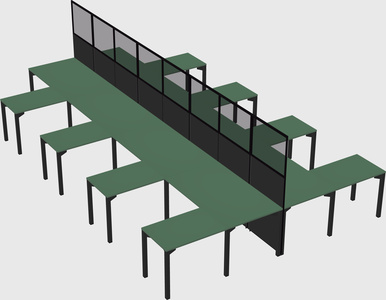 Shared l-shape cubicle