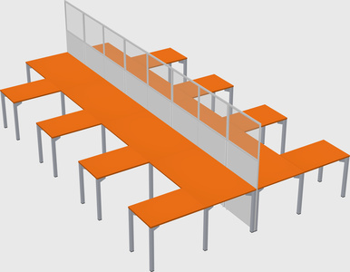 Shared l-shape cubicle