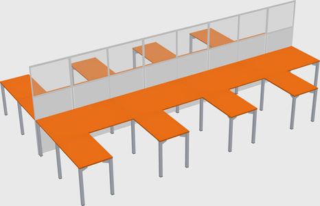 Shared l-shape cubicle