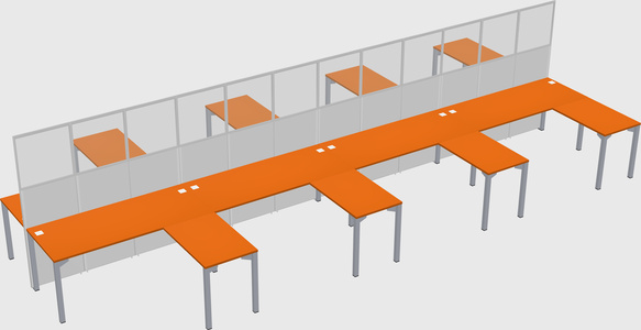 Shared l-shape cubicle