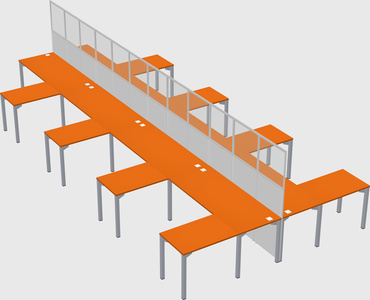 Shared l-shape cubicle