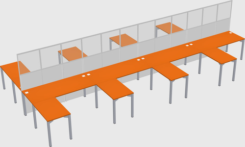 Shared l-shape cubicle