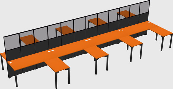 Shared l-shape cubicle