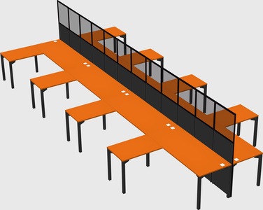 Shared l-shape cubicle
