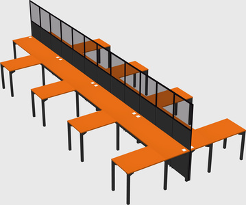 Shared l-shape cubicle