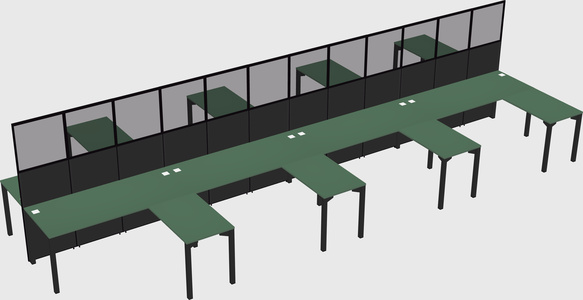 Shared l-shape cubicle