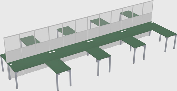 Shared l-shape cubicle