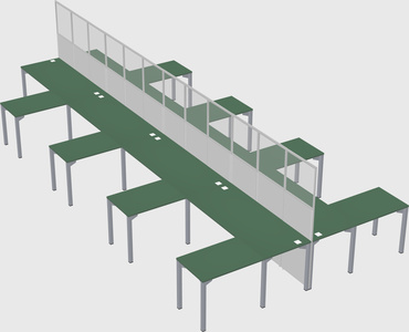 Shared l-shape cubicle