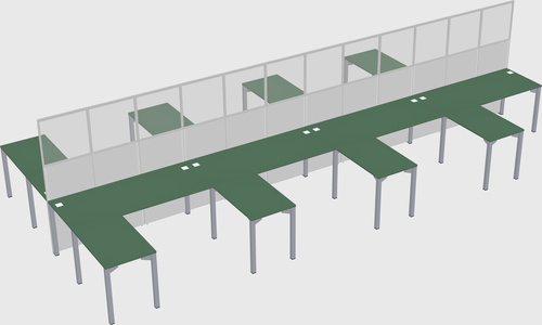 Shared l-shape cubicle