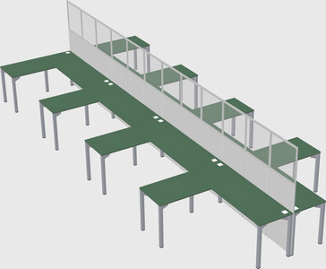 Shared l-shape cubicle