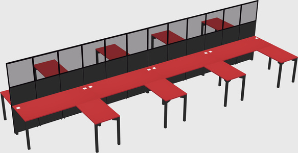 Shared l-shape cubicle