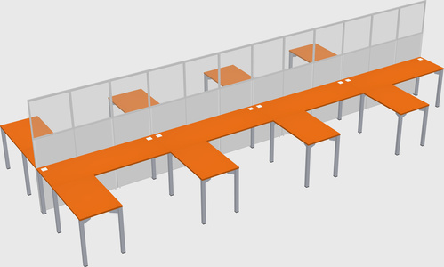 Shared l-shape cubicle