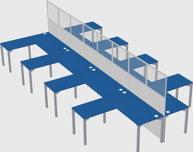 Shared l-shape cubicle