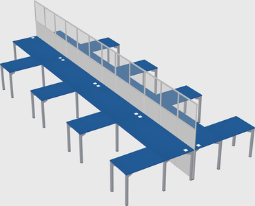 Shared l-shape cubicle