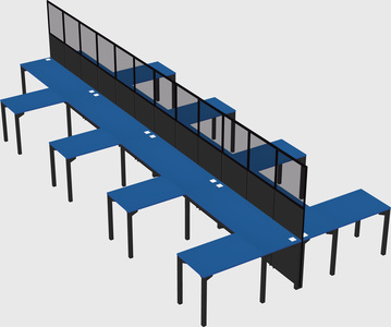 Shared l-shape cubicle