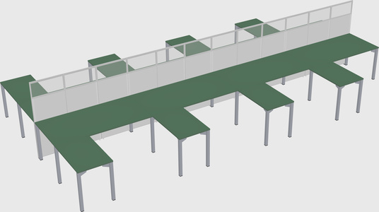Shared l-shape cubicle