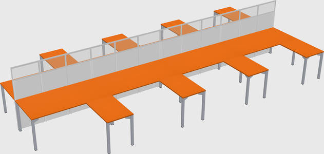 Shared l-shape cubicle