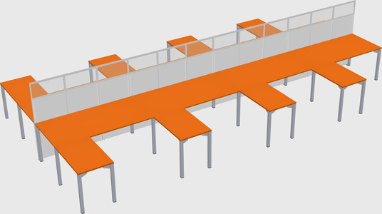 Shared l-shape cubicle