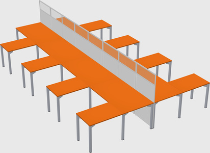 Shared l-shape cubicle
