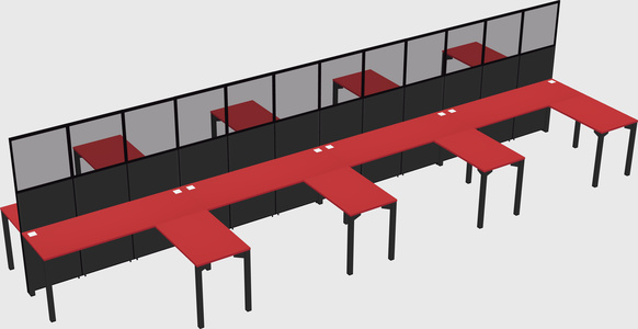 Shared l-shape cubicle