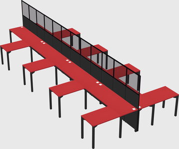Shared l-shape cubicle