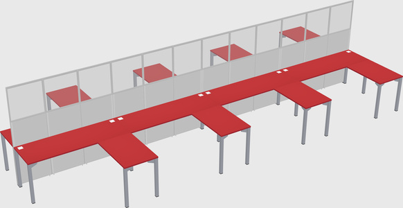 Shared l-shape cubicle