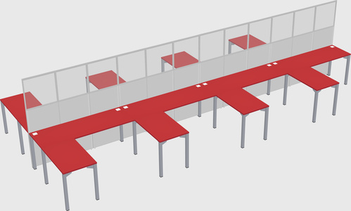 Shared l-shape cubicle