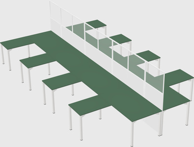 Shared l-shape cubicle