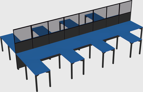 Shared l-shape cubicle