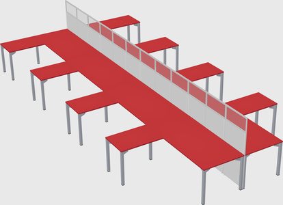 Shared l-shape cubicle