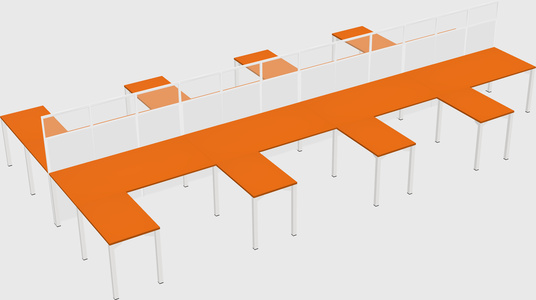 Shared l-shape cubicle