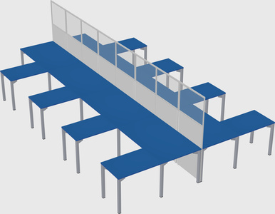Shared l-shape cubicle