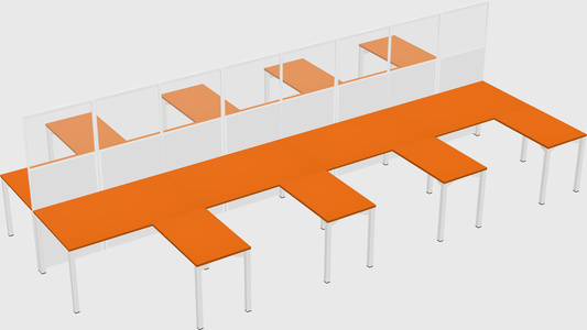 Shared l-shape cubicle