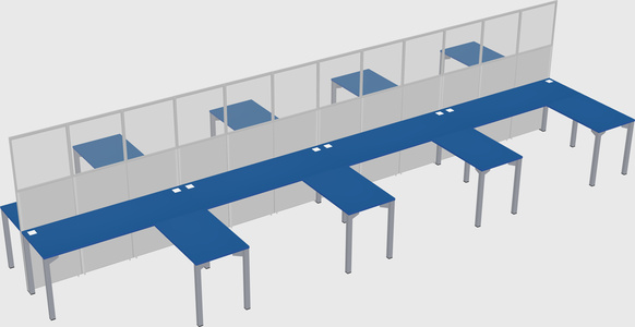 Shared l-shape cubicle