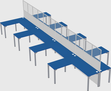 Shared l-shape cubicle