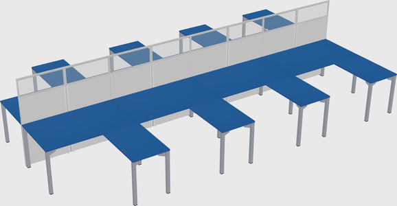 Shared l-shape cubicle