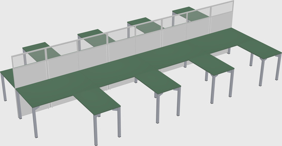 Shared l-shape cubicle