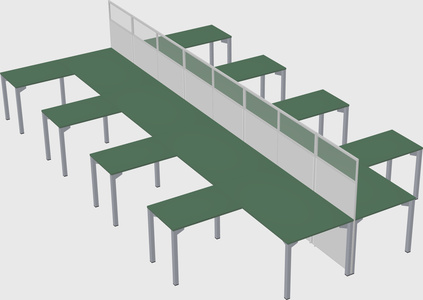 Shared l-shape cubicle