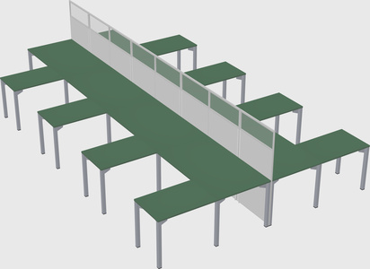 Shared l-shape cubicle