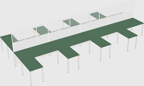 Shared l-shape cubicle