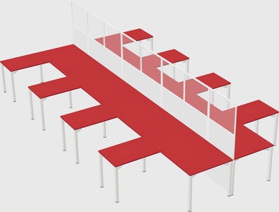 Shared l-shape cubicle